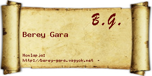 Berey Gara névjegykártya